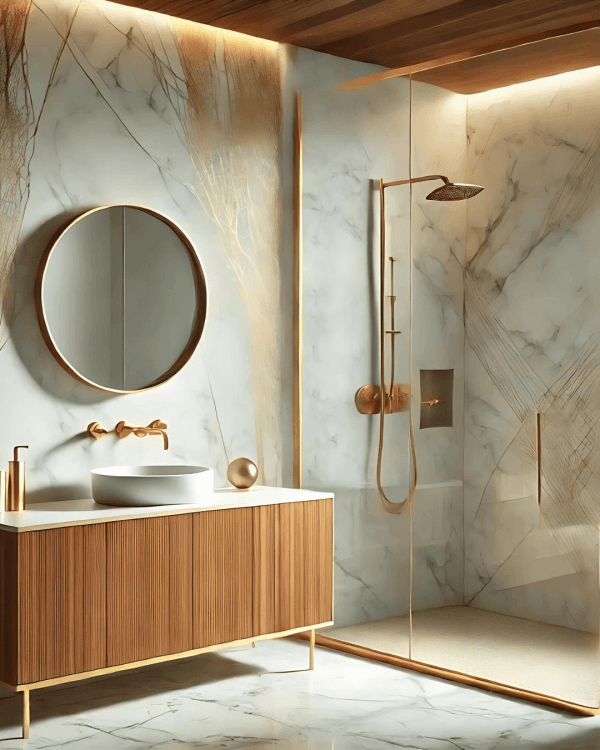 Licht Marmer met Gouden Aderen 280x122cm - 0017 - Image 2