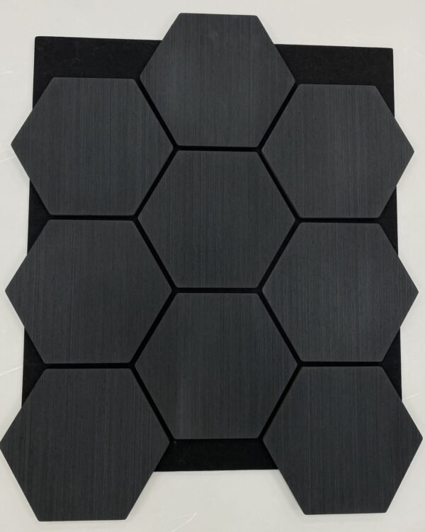 Hexagon Paneel Zwart/Antraciet 80x60cm