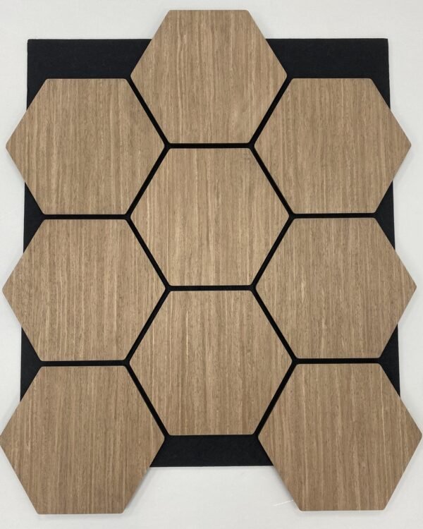 Hexagon Paneel Walnoot 80x60cm