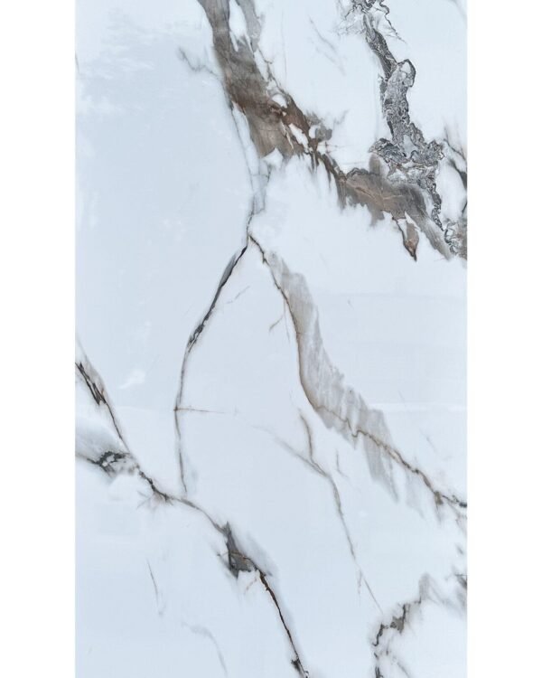 Arabescato Gold Marble PVC Wandpaneel 280x120 cm – S085 | Luxe wit-gouden marmerlook wandpaneel – waterbestendig SPC