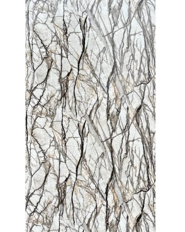 Aurora Ice Marble PVC Wandpaneel 280x120 cm – S083 | Luxe grijs-zwarte marmerlook wandpaneel – waterbestendig SPC