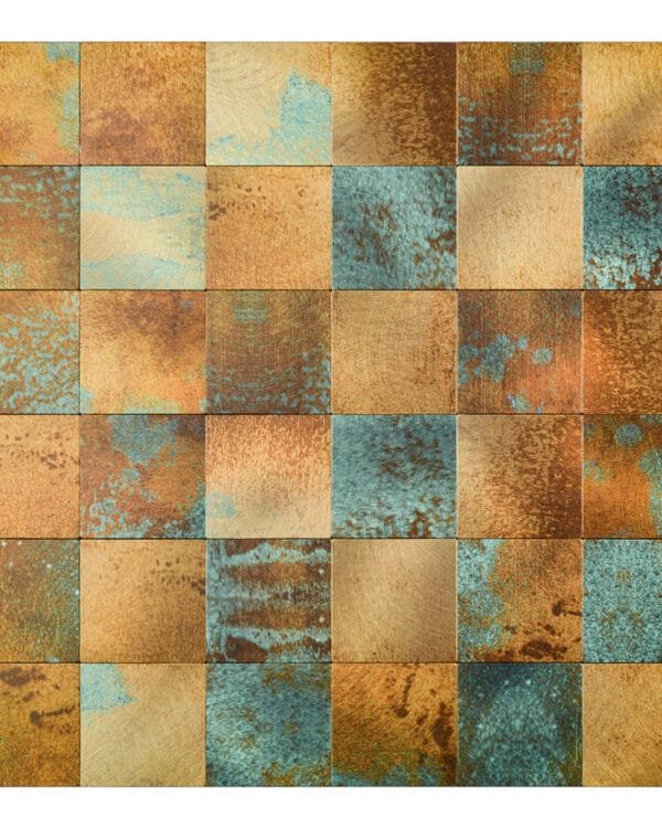 Copper patina square mozaïek zelfklevend 30x30 cm S010