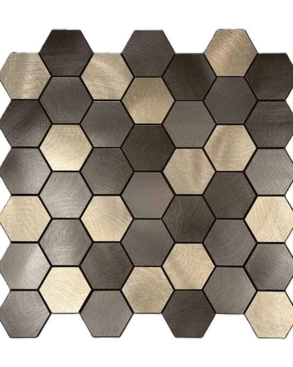 Dark gold hexagon mozaïek zelfklevend 30x30 cm S012