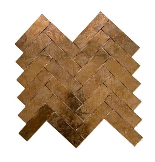 Brons visgraat mozaïek zelfklevend 30x30 cm S015