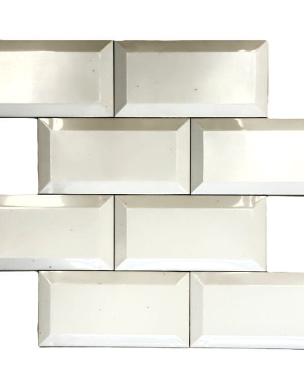 Wit facet brick mozaïek zelfklevend 30x30 cm S015