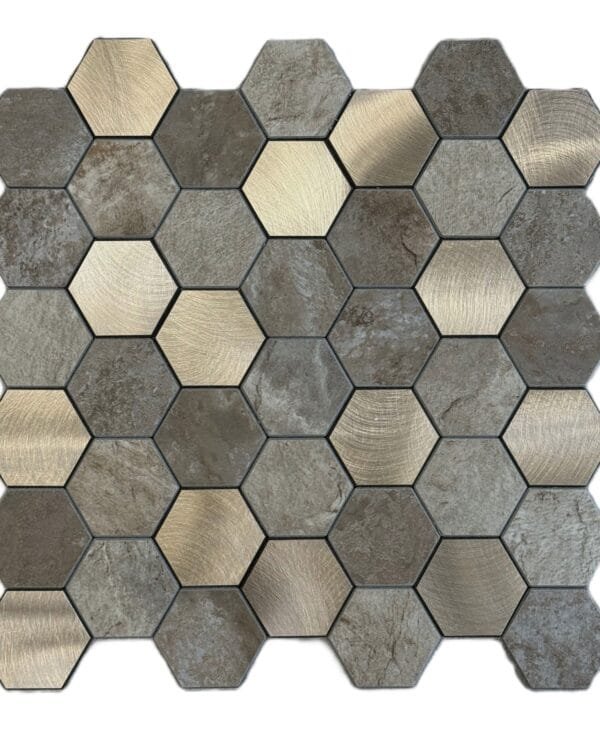 Stone gold hexagon mozaïek zelfklevend 30x30 cm S016