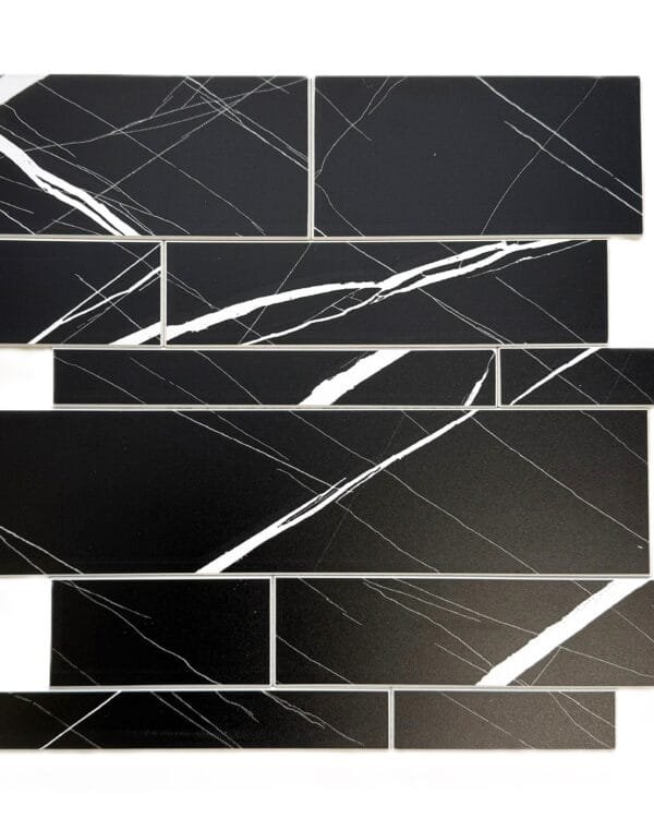 Zwart marble brick mozaïek 30x30 cm S002